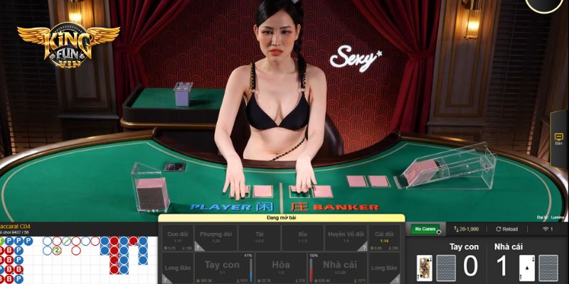 Tương tác với nữ dealer xinh đẹp khi cược baccarat